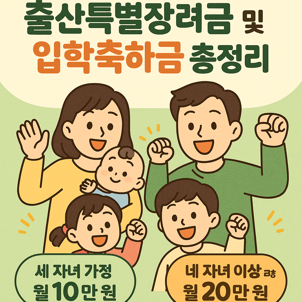 2025 다자녀가정 출산특별장려금 &amp; 입학축하금 총정리