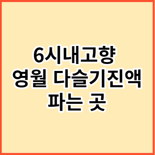 6시내고향 영월 다슬기진액