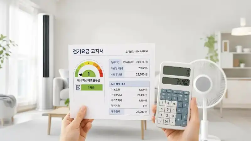 1등급 가전제품 사용 전기요금 고지서 예시 이미지
