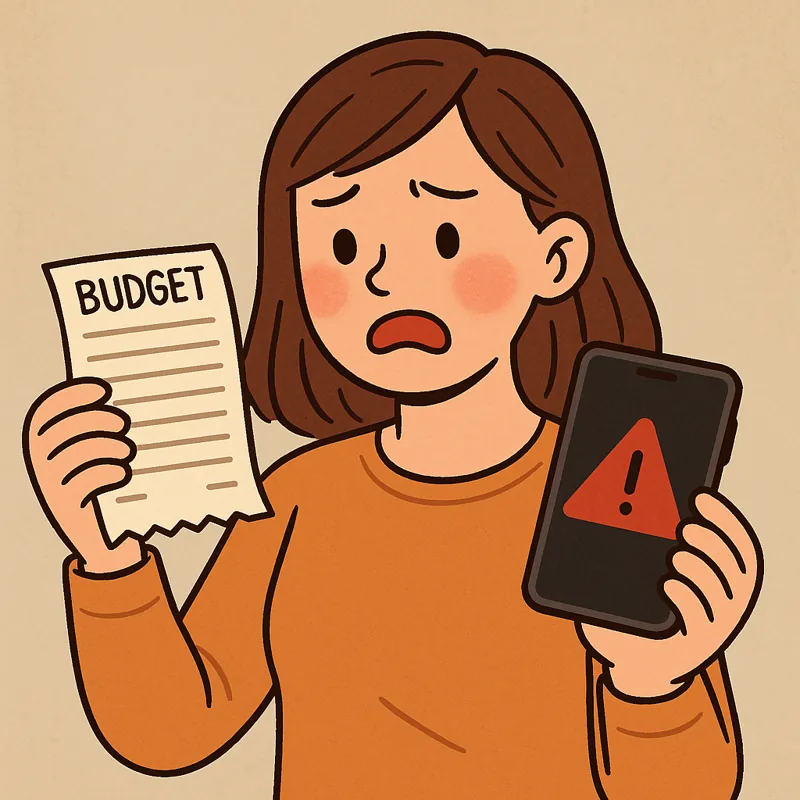 예산을-초과했을-때-경고해주는-가계부-앱의-효과를-시각적으로-표현한-이미지로-스마트폰-화면에-경고표시가-뜨고-놀라는-여성의-모습