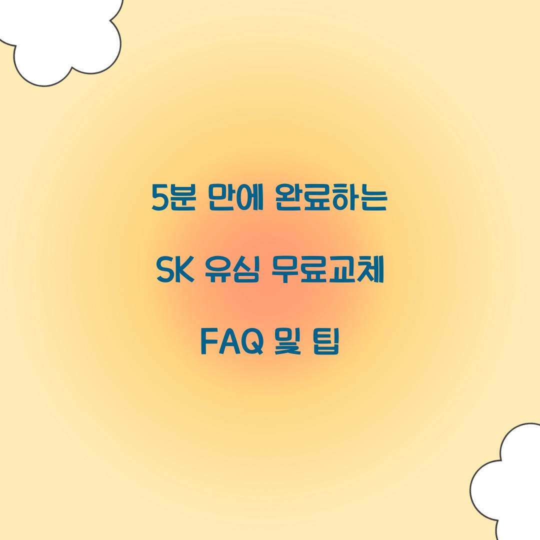 5분 만에 완료하는 SK 유심 무료교체