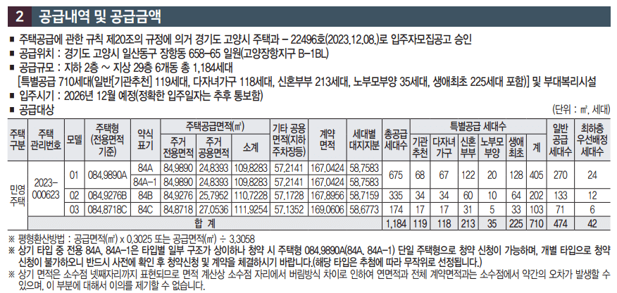 고양 장항 제일풍경채 입주자모집공고문