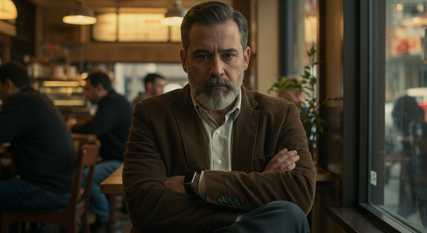 팔짱을 끼고 시선을 피하는 사람의 비언어적 신호 – 방어적인 심리를 표현합니다.