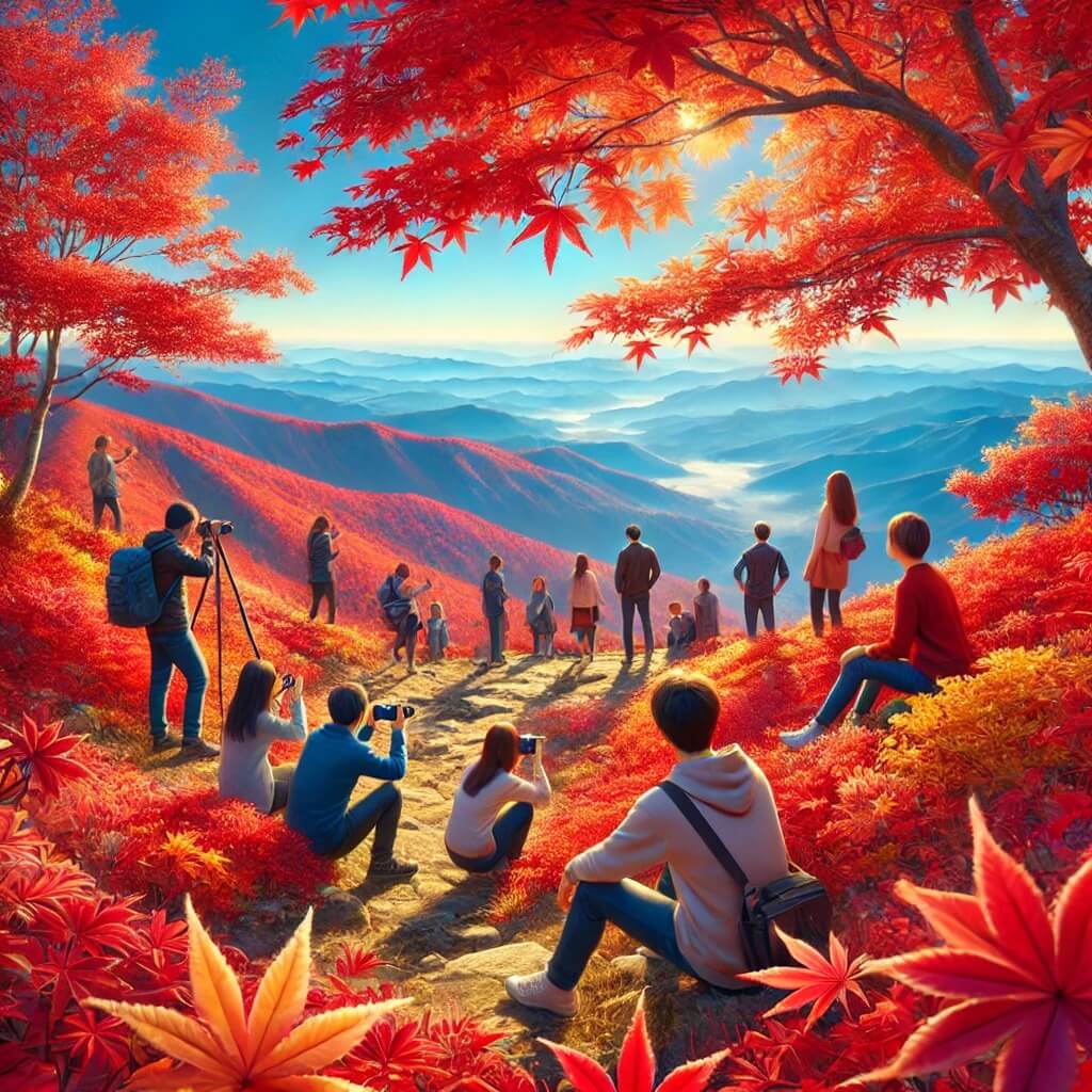 수리산-단풍-즐기는-사람들