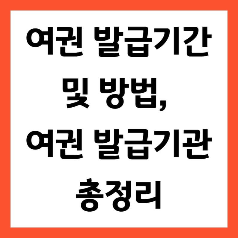 2025 최신 여권 발급기간 및 방법, 여권 발급기관 총정리