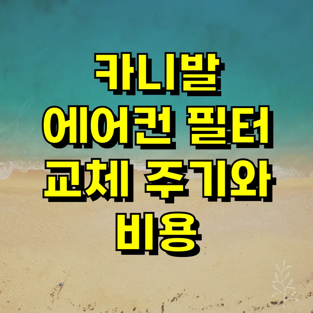카니발 에어컨 필터 교체 주기와 비용