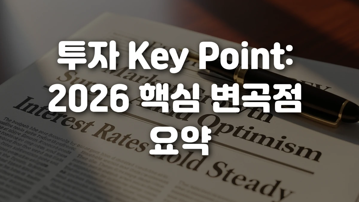 투자 Key Point 2026 핵심 변곡점 요약