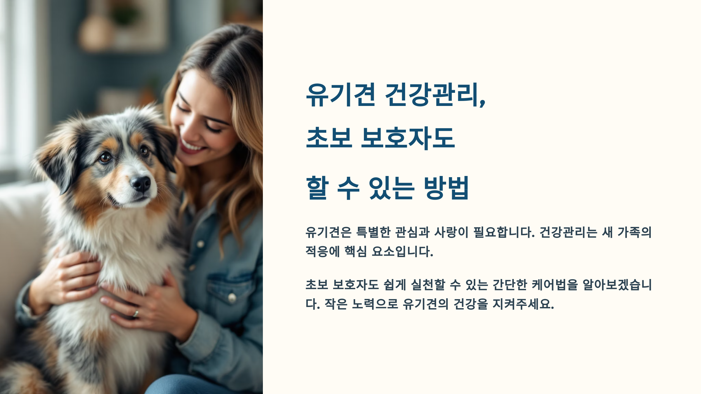 유기견 건강관리, 초보 보호자도 할 수 있는 방법은?