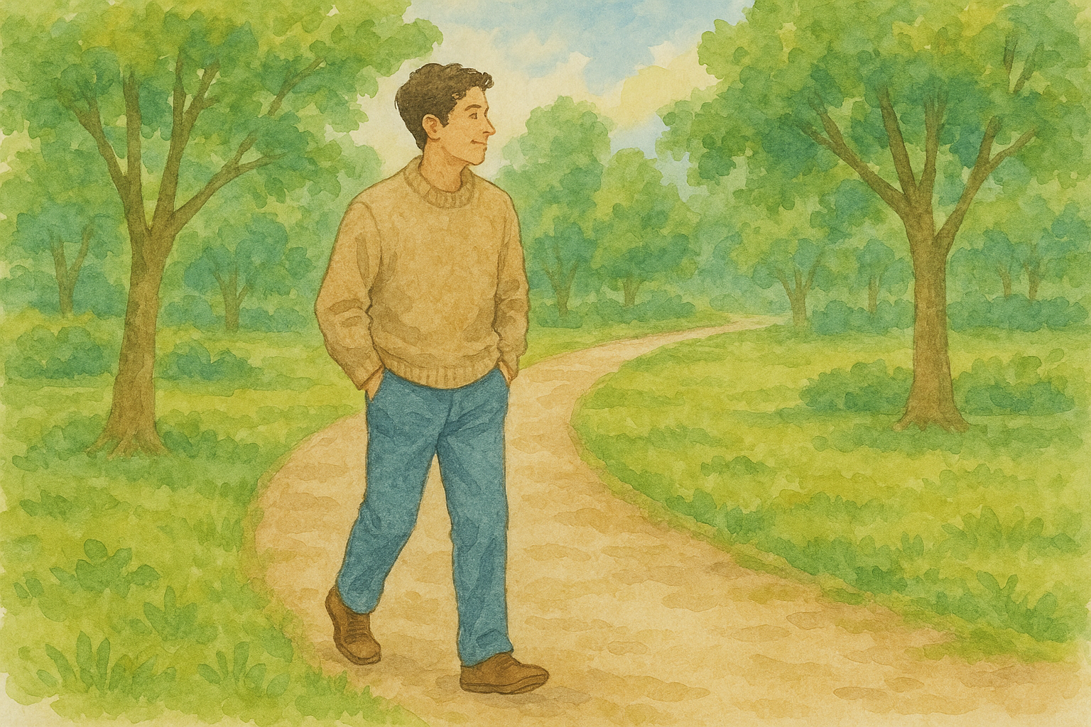 평화로운 공원 산책