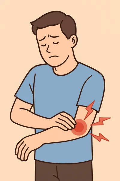 팔꿈치 통증 표현 일러스트