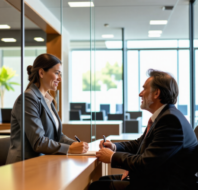 사무실에서 상담하는 모습