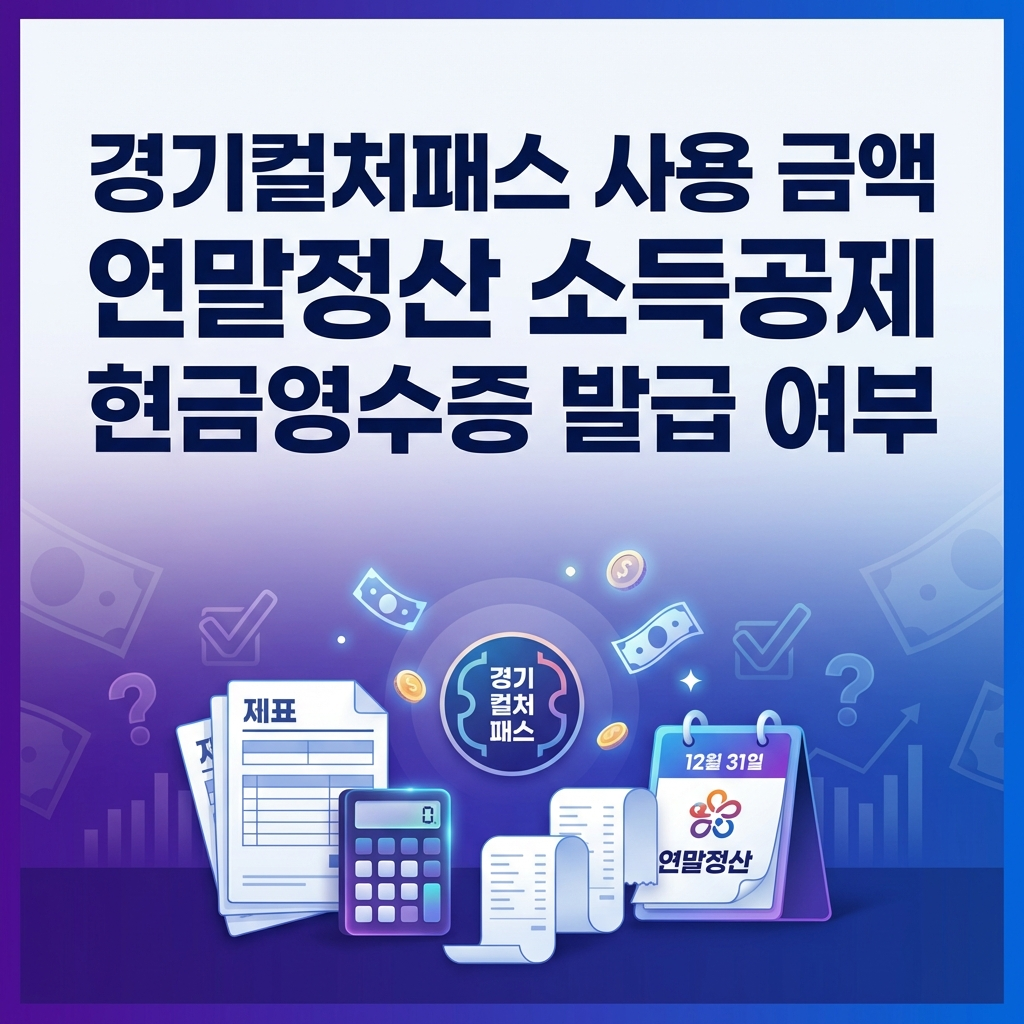 경기컬처패스 사용 금액 연말정산 소득공제 되나? 현금영수증 발급 여부까지 정리 (2026)