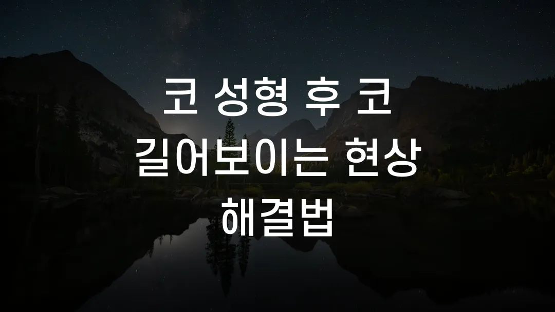 코 성형 후 코 길어보이는 현상 해결법