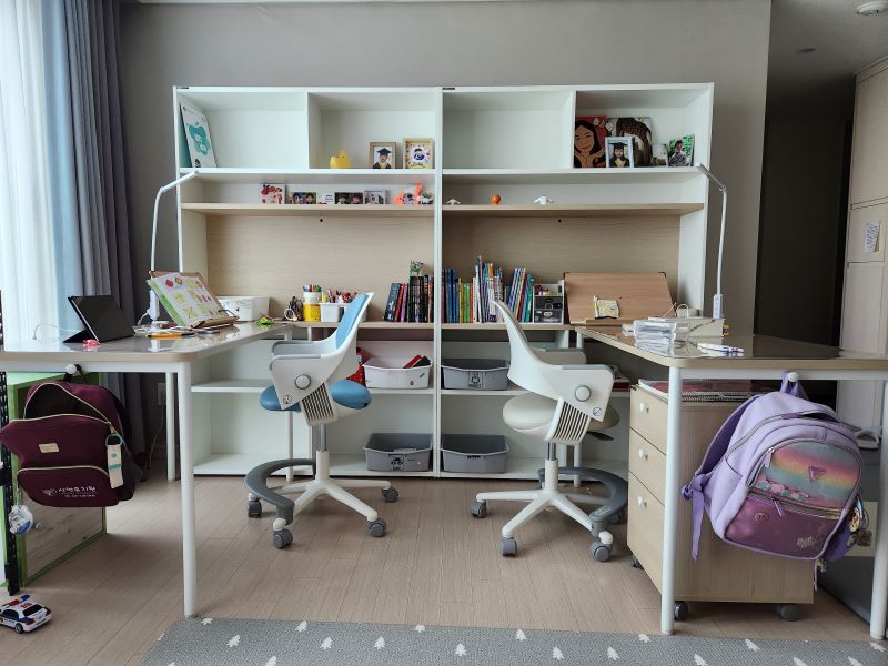 거실 서재화 아이책상 후기 공간배치 공부습관 주의사항