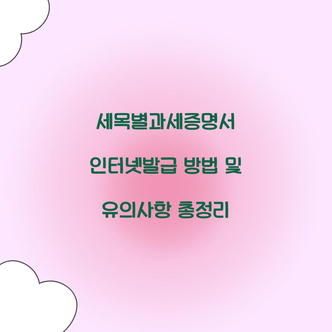 세목별과세증명서 인터넷발급