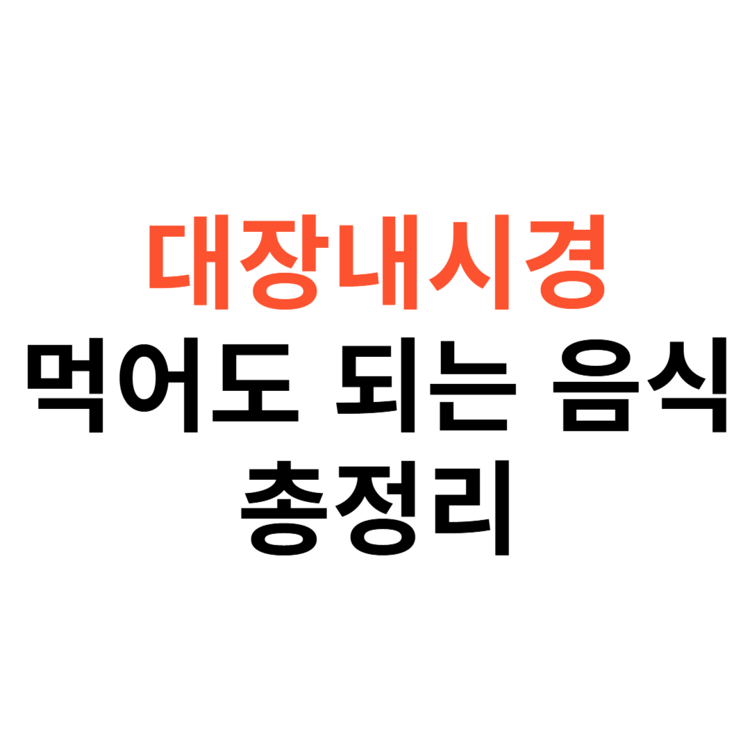 대장내시경 전 먹어도 되는 음식