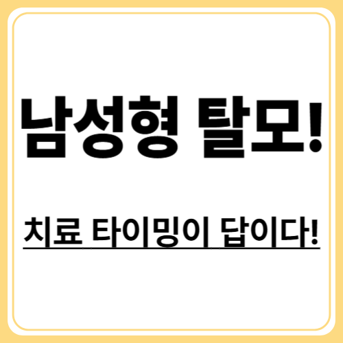 남성형 탈모 치료법 총정리 : 약 추천부터 병원 선택까지!