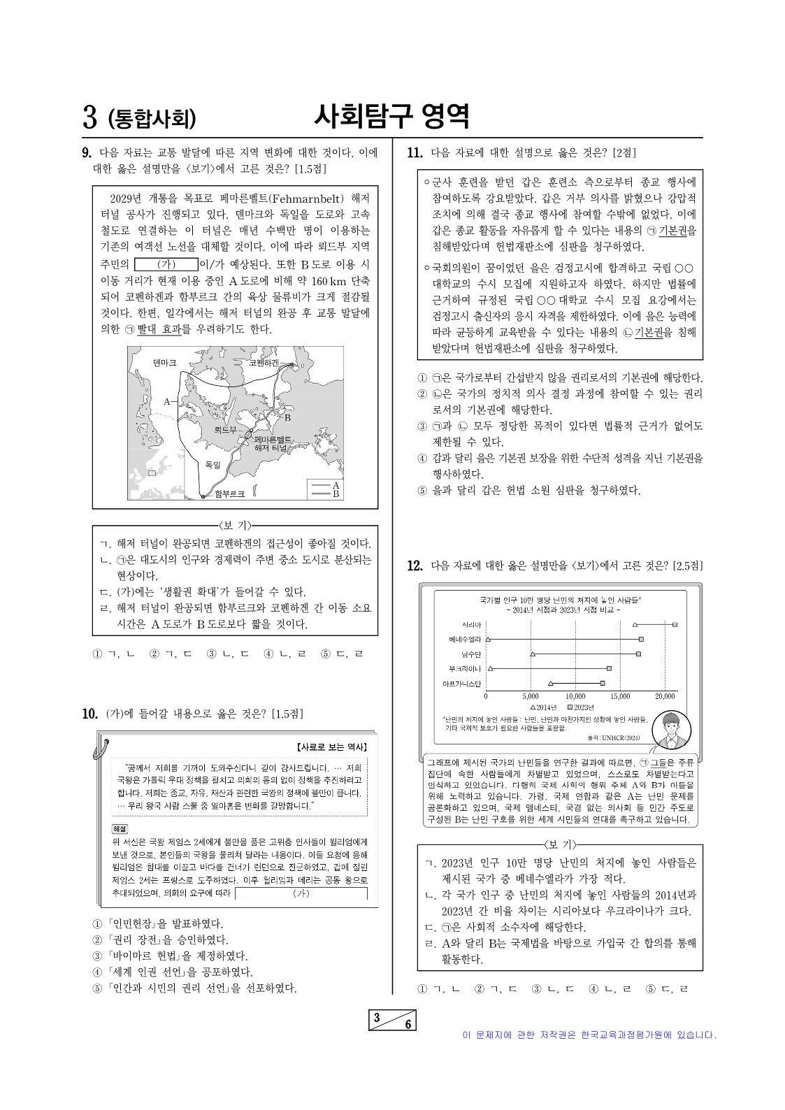 2028 수능 예시문항 사회탐구 3