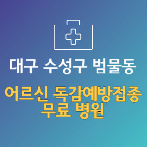 대구 수성구 범물동 노인 독감예방접종 무료 병원 (인플루엔자 무료 접종 대상 날짜)