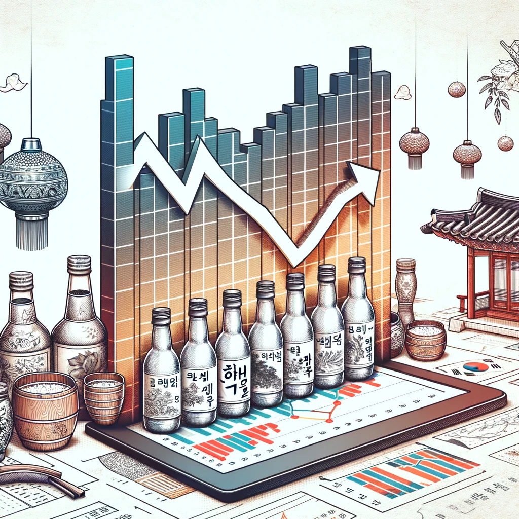 국산 증류주 가격 인하 시각화 이미지 
