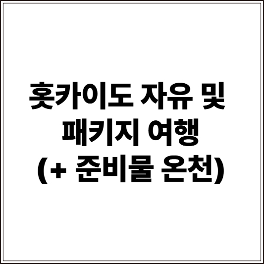 홋카이도 자유 및 패키지 여행 (+ 준비물 온천)