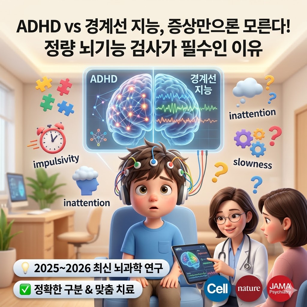 ADHD vs 경계선 지능, 증상만으론 모른다! 정량 뇌기능 검사가 필수인 이유