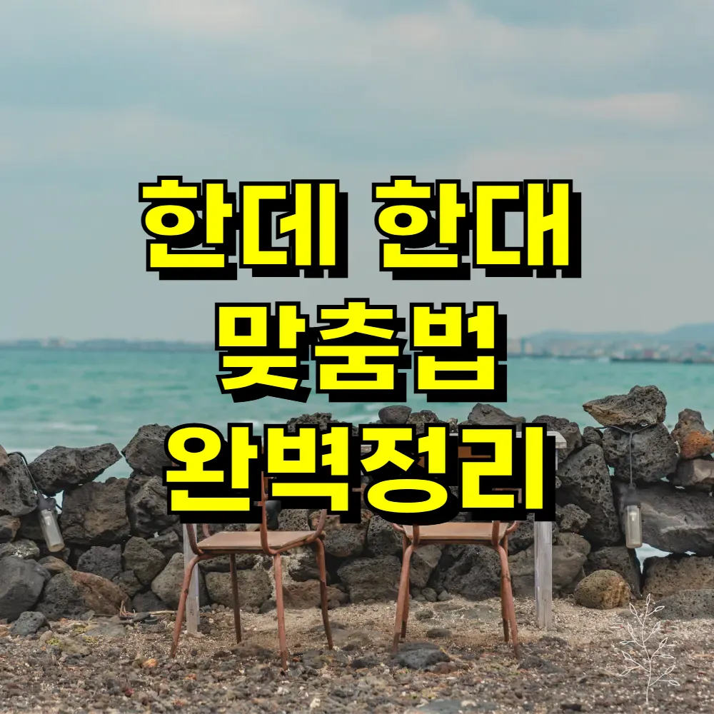 한데 한대 맞춤법 완벽정리