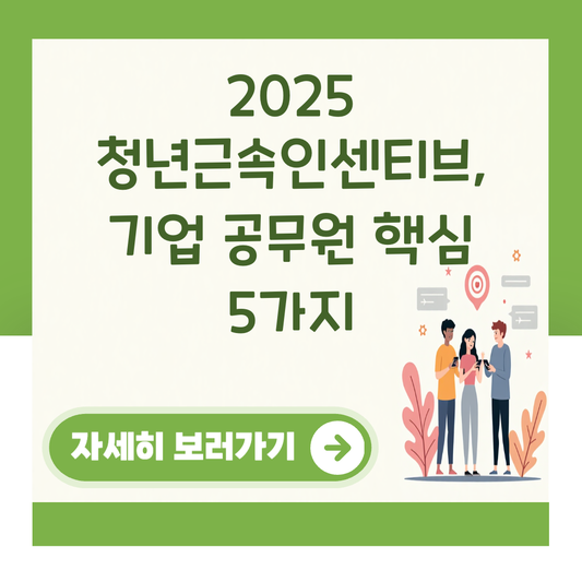 2025 청년근속인센티브, 기업 공무원 핵심 5가지 대표 이미지