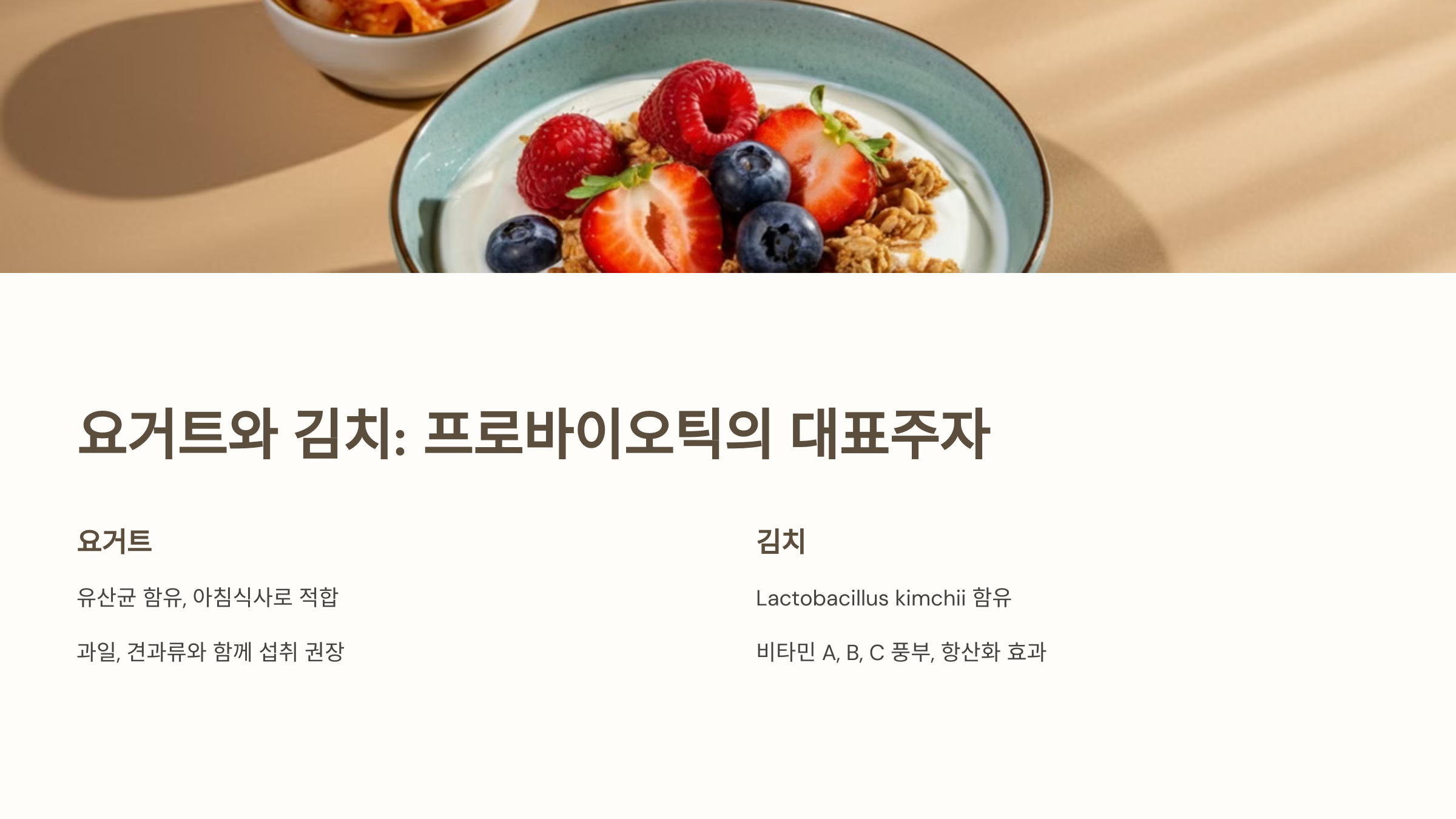 요거트와 김치 효능