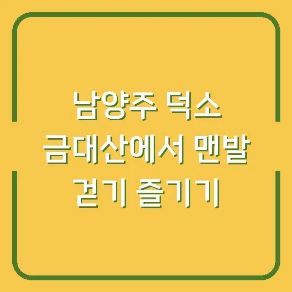 남양주 덕소 금대산에서 맨발 걷기 즐기기
