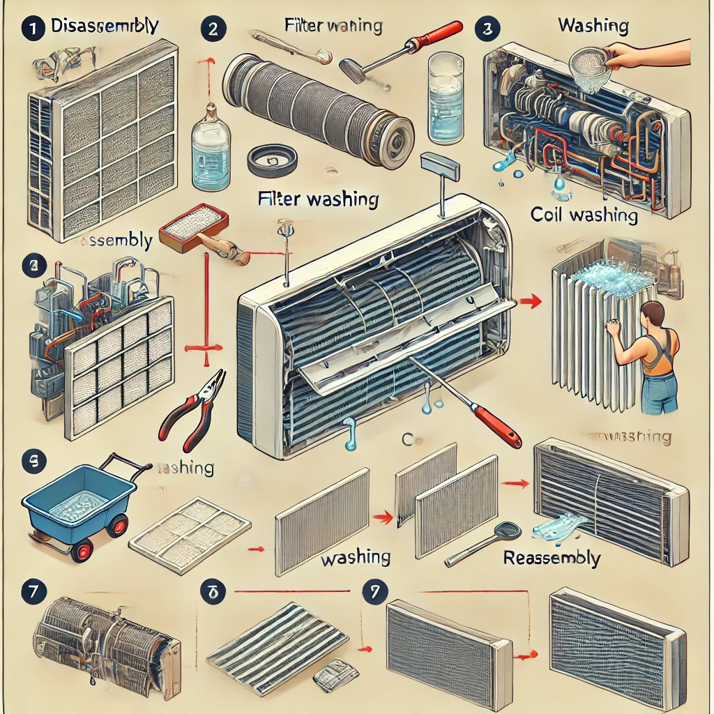 에어컨 청소 단계별 설명도