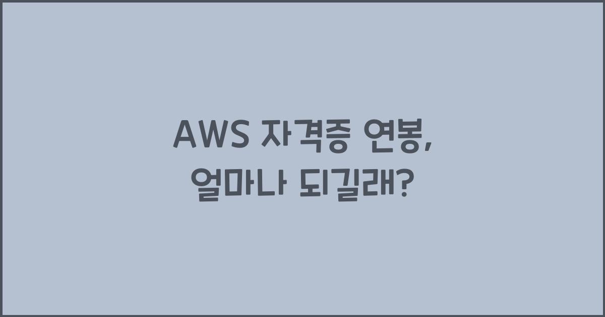 aws 자격증 연봉