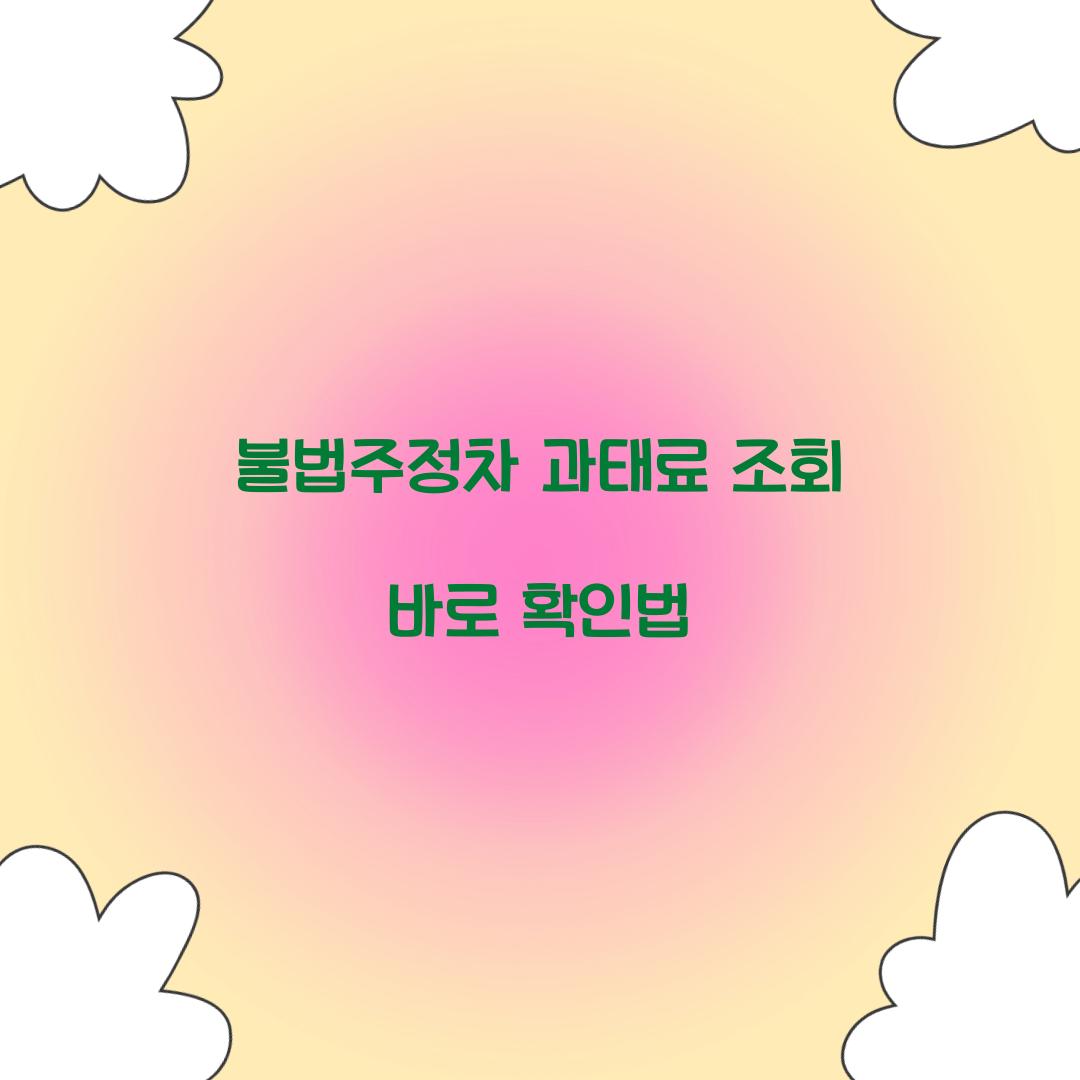 불법주정차 과태료 조회