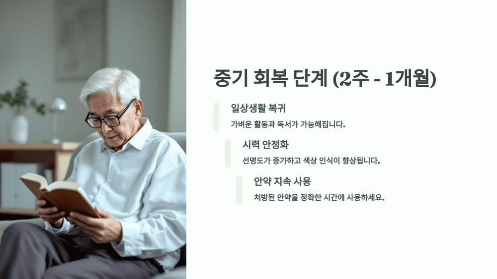 중기 회복 단계 (2주 - 1개월)
