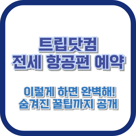 트립닷컴 전세 항공편 예약, 이렇게 하면 완벽해! 숨겨진 꿀팁까지 공개