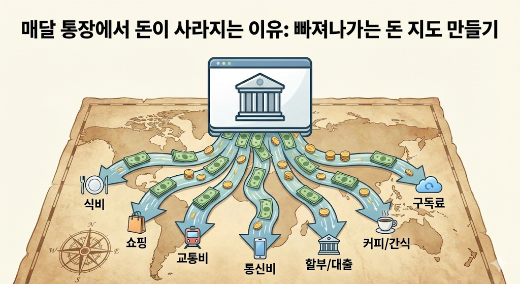 매달 통장에서 돈이 사라지는 이유: 빠져나가는 돈 지도 만들기