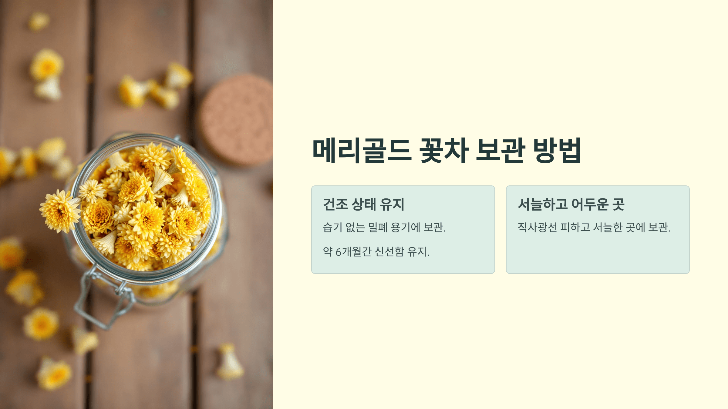 메리골드 꽃차 사진입니다.