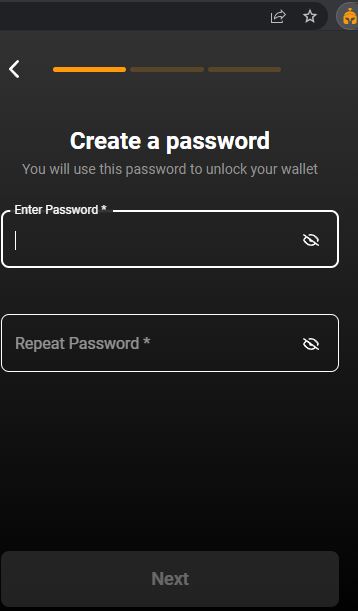 braavos Wallet password
