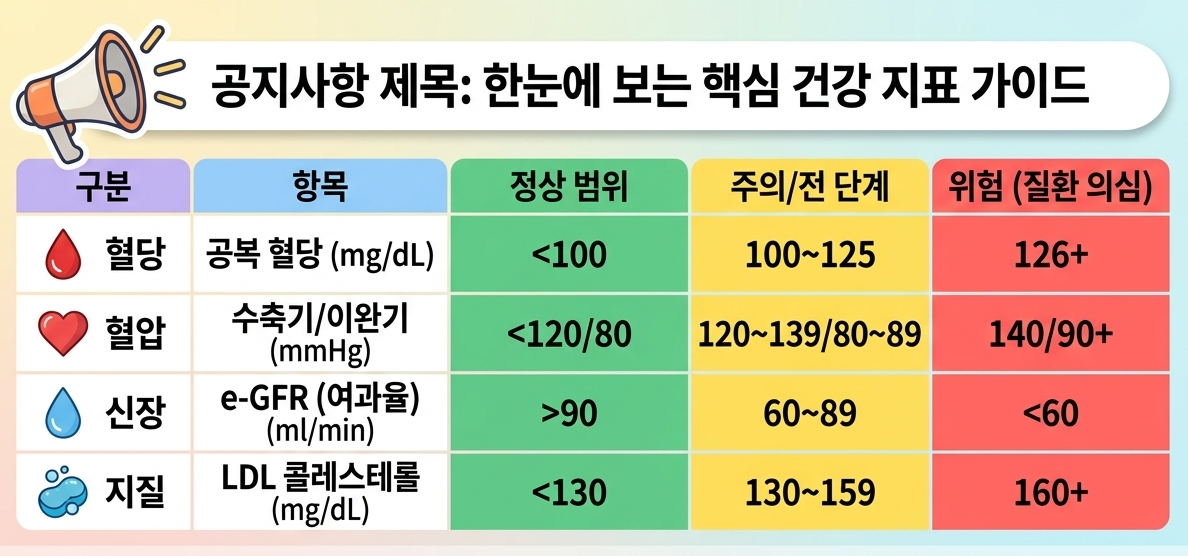 한눈에 보는 핵심 건강 지표 가이드