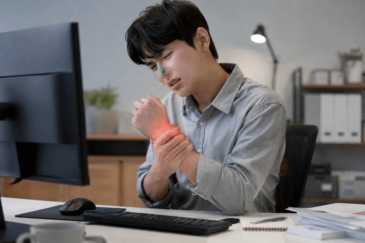 손목 뻐근한 모습