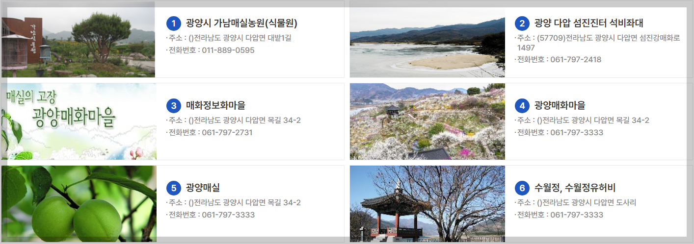 광양매화축제 주변 즐길거리