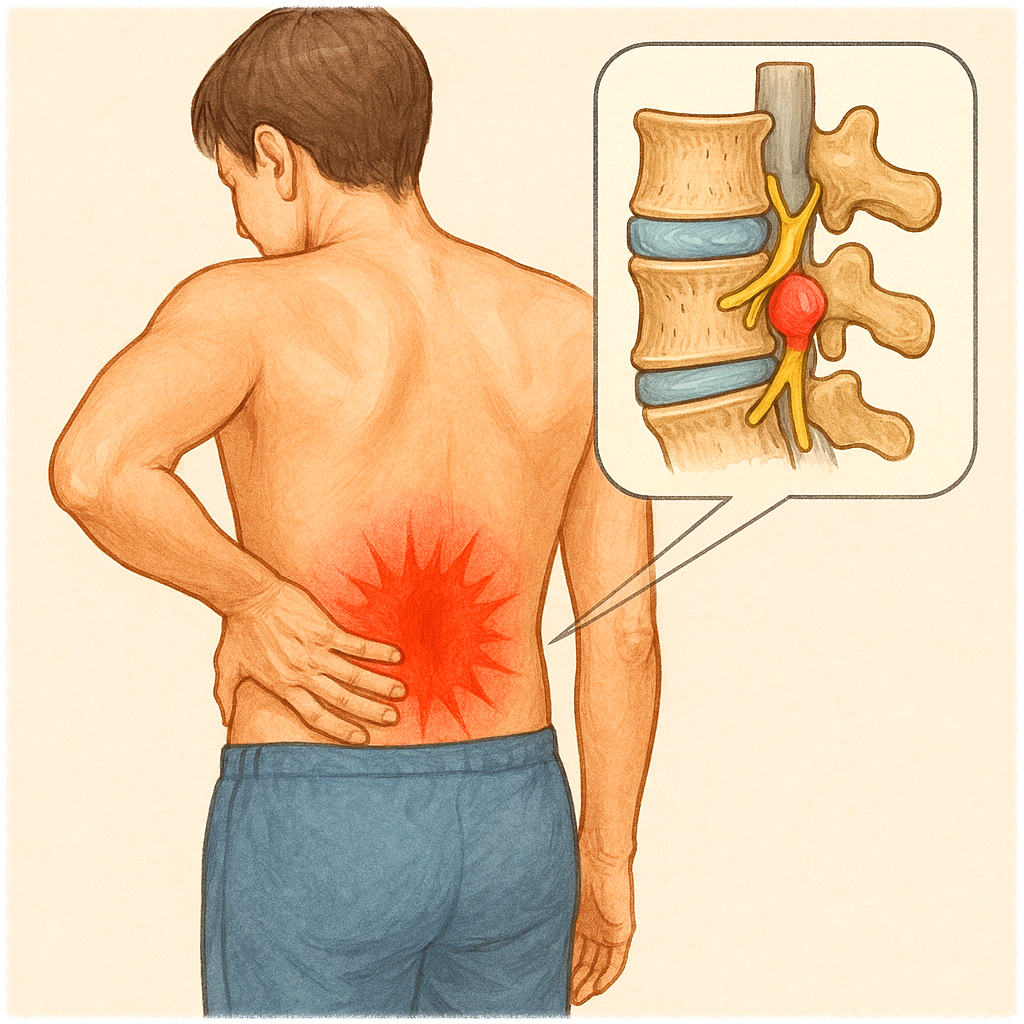 허리통증과 디스크를 상세하게 보여주는 이미지