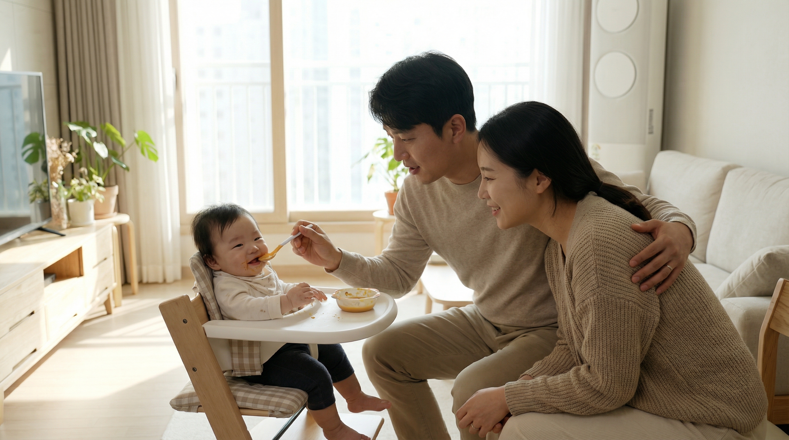 부모급여 지원으로 여유롭게 가정 양육을 하는 맞벌이 부부