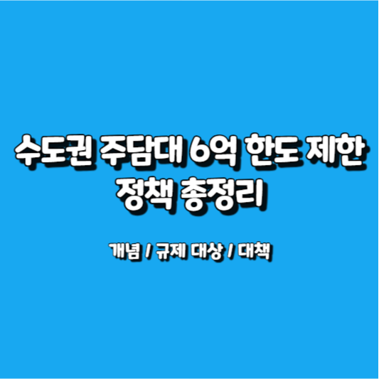 수도권 주담대 6억 한도 제한 정책 총정리 썸네일