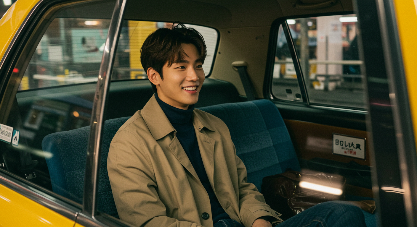 택시를 타는 한국인