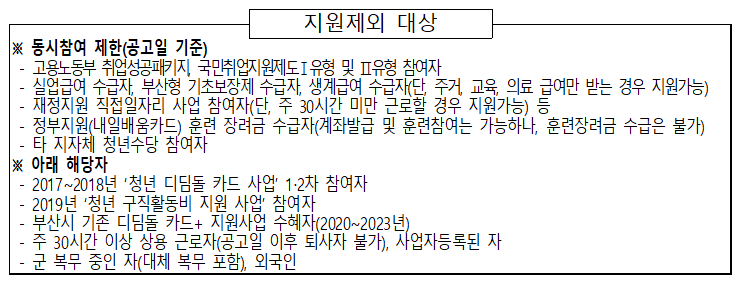 지원제외 대상