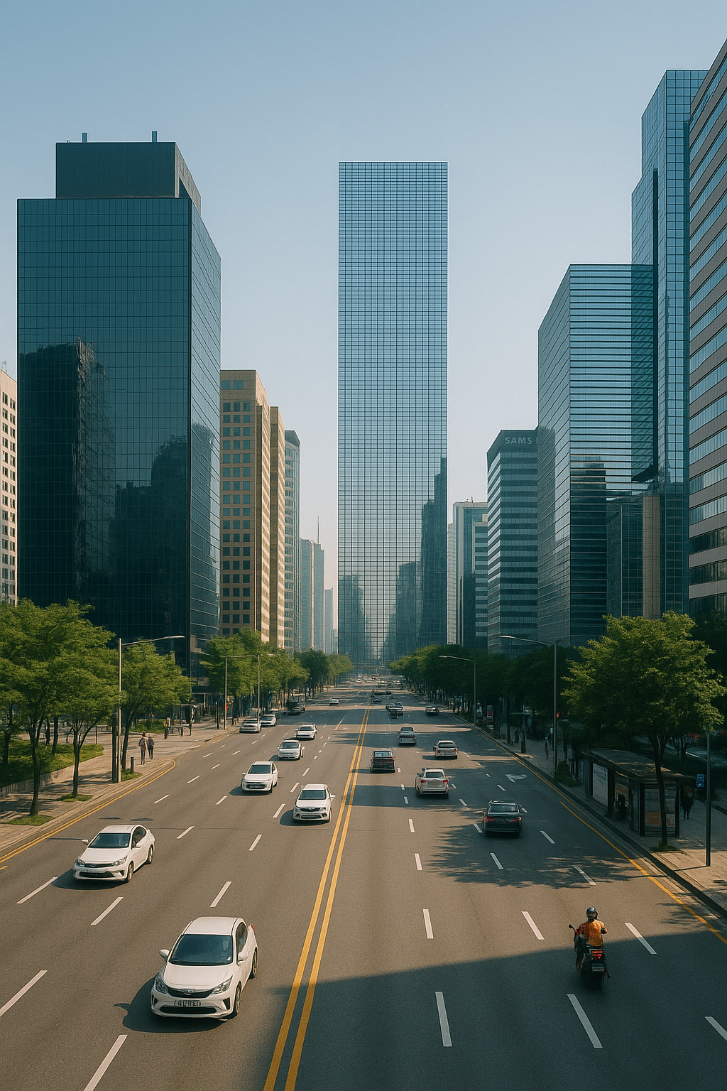 1980~90년대 전자제품과 자동차 실루엣이 레이어로 배치된 콜라주 형태로, 금속성 질감과 간결한 라인이 산업화 시대 디자인의 실용성과 정체성을 강조한다.