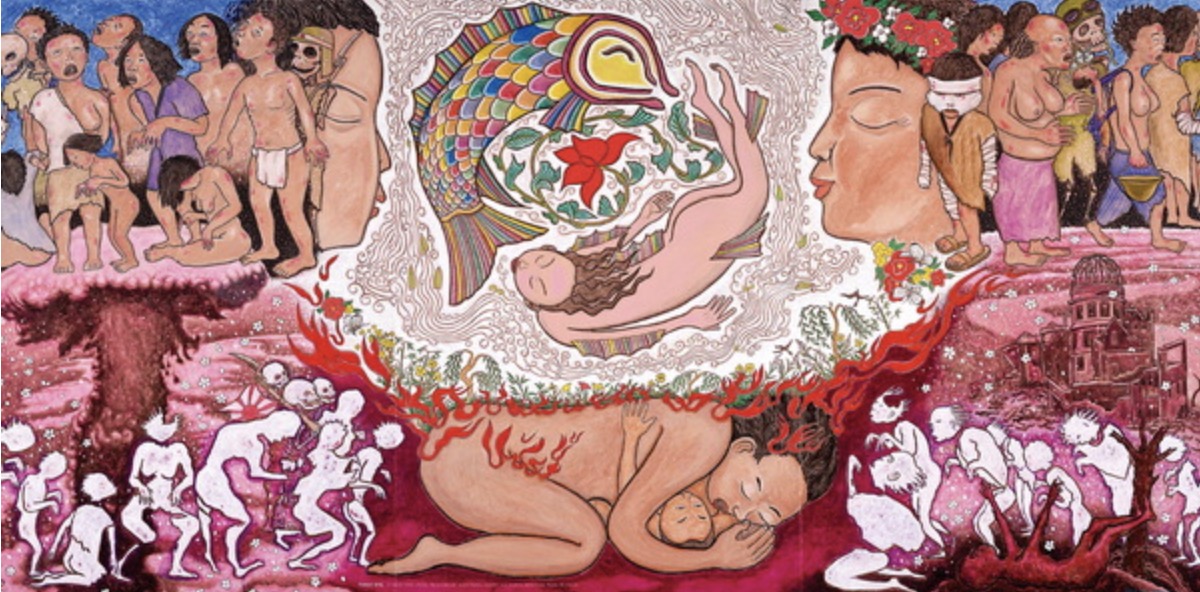 민중 예술가 홍성담 화가의 히로시마 합천 그림 사진입니다.