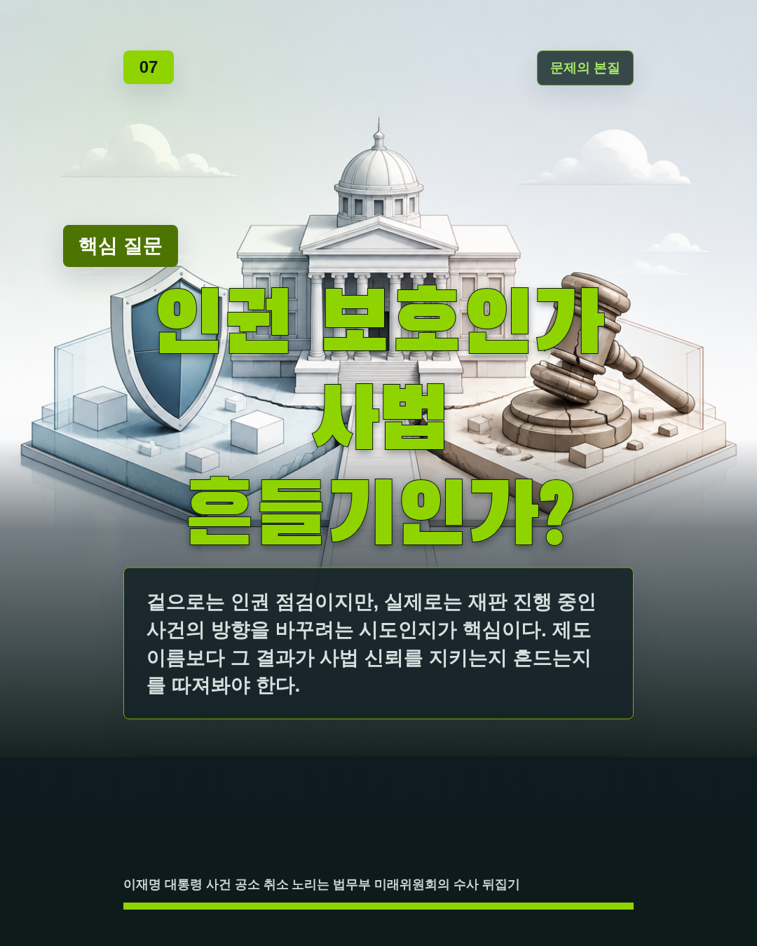인권 보호인가 사법 흔들기인가?