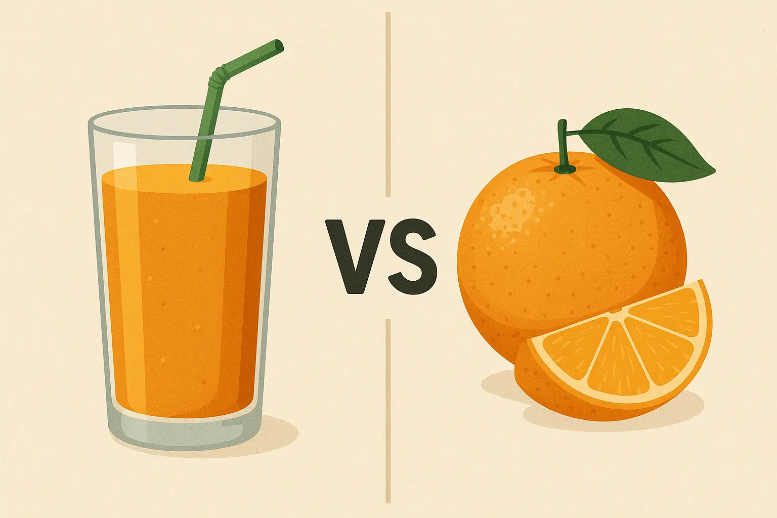 과일-주스와-과일-그대로-먹는-것의-영양-흡수-차이와-당-섭취-차이를-상징적으로-표현한-건강-컨셉-일러스트